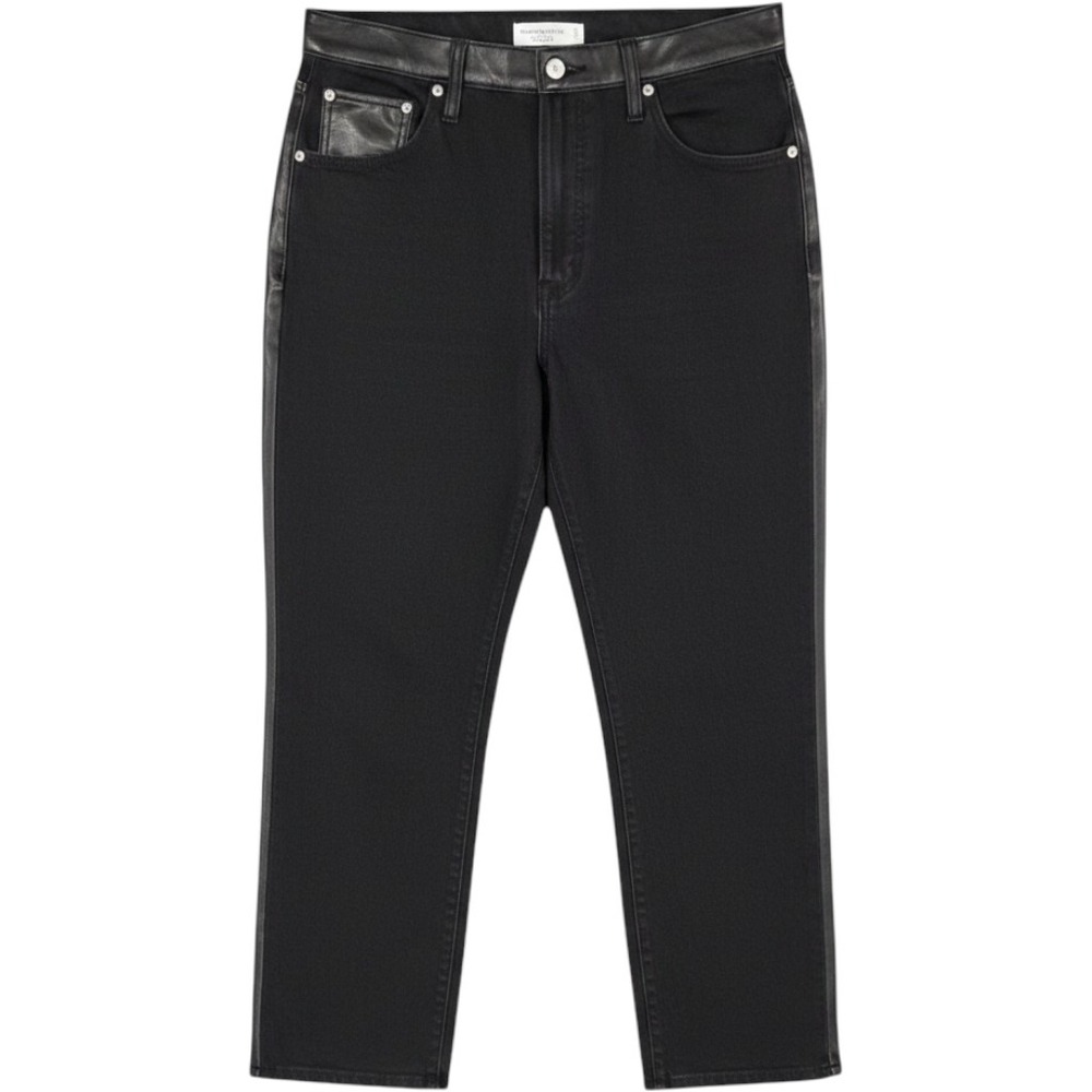 Abercrombie & Fitch 90s Straight Vegan Leather Jeans